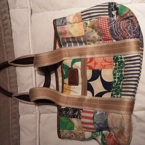 Coach multi colored patchwork handbag